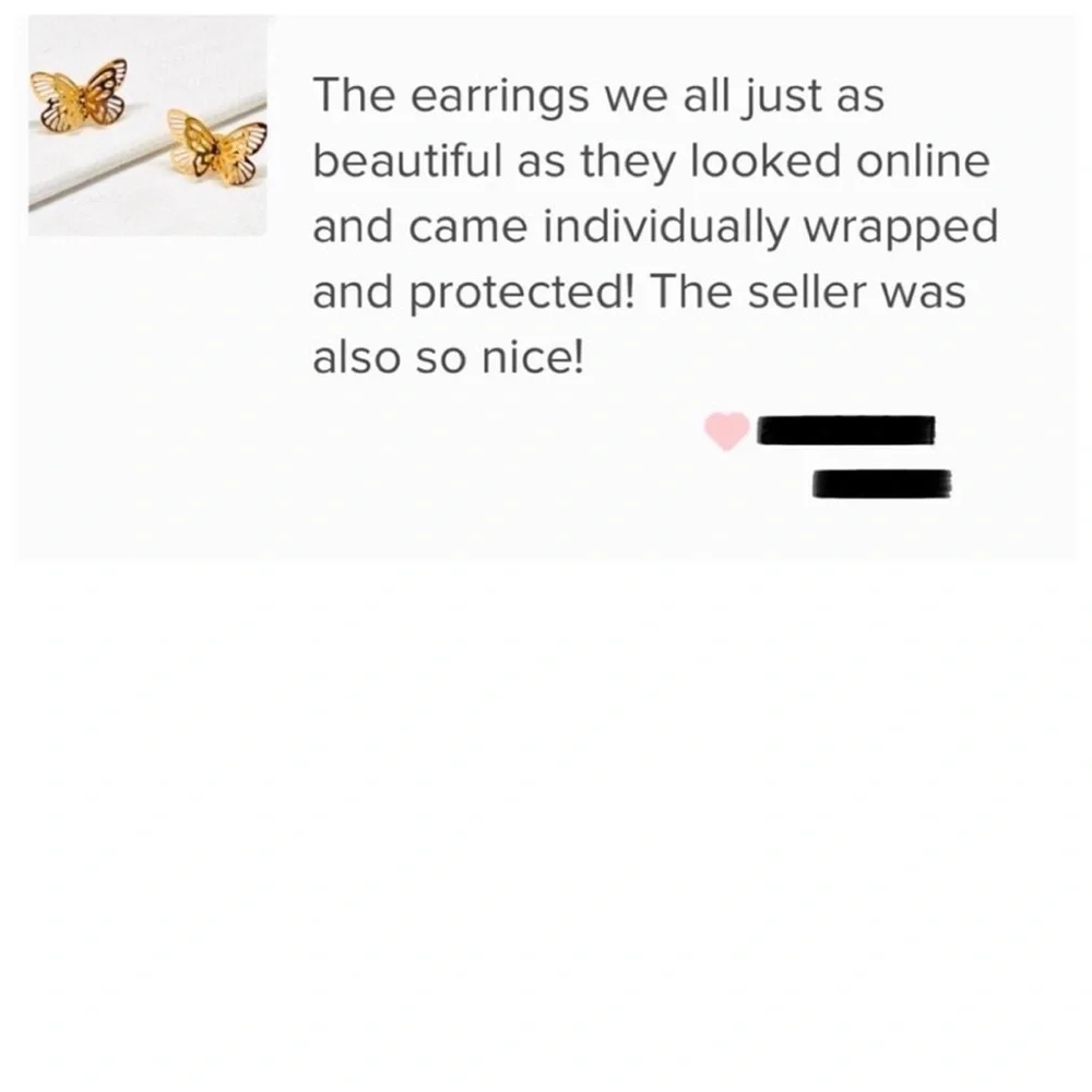 🍒3/$30 New Gold 3D Butterfly Earrings